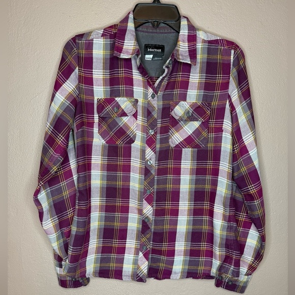 Marmot Women's Bridget Magenta Plaid Button Down Casual Western Outdoor Small - Picture 5 of 15